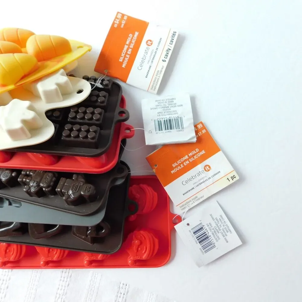 Silicone Mold Candy Crafts Lot of 9 Halloween Christmas Baking Jello Soaps Craft